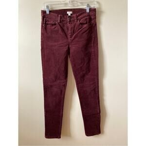 Velvet Pants J. Crew Factory Maroon Skinny Pants Size 27